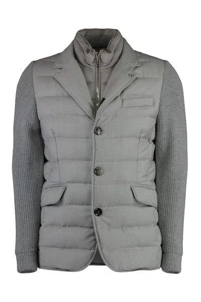 Moorer Rogers Padded Jacket In Grey