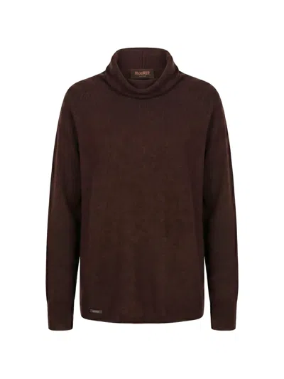 Moorer Roll-neck Raglan-sleeve Sweater In Brown