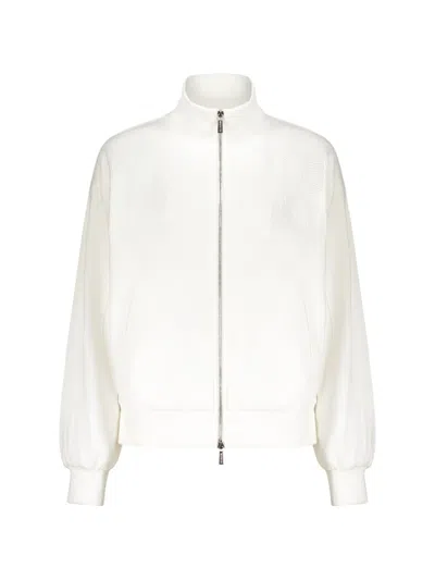 Moorer Rosetta Logo-embroidered Cardigan In White