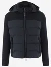Moorer Padded Down Jacket With Cashmere Blend Sleeves In Blue