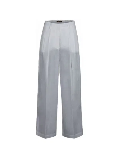 Moorer Rumy Pleated Wide Trousers In Gray