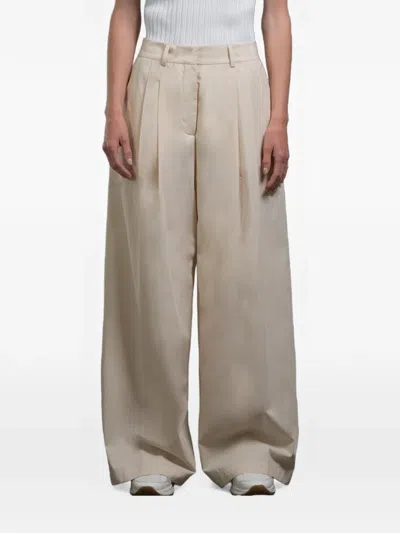 Moorer Rumy Pleated Wide-leg Trousers In Multi