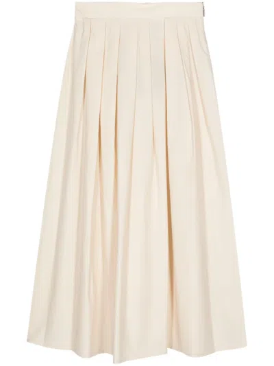 Moorer Ryanne-wfc Pleated Midi Skrt In Neutrals