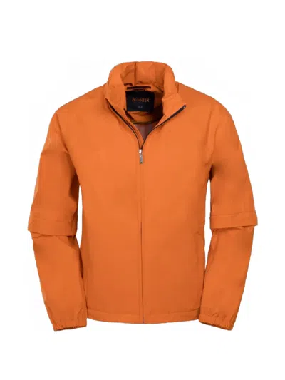 Moorer Rye-g7 Detachable-sleeve Zip-up Jacket In Orange