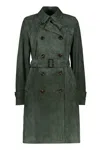 Moorer Avignon Long Leather Jacket In Green