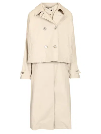 Moorer Salya-st2 Long Trench Coats White In Neutral