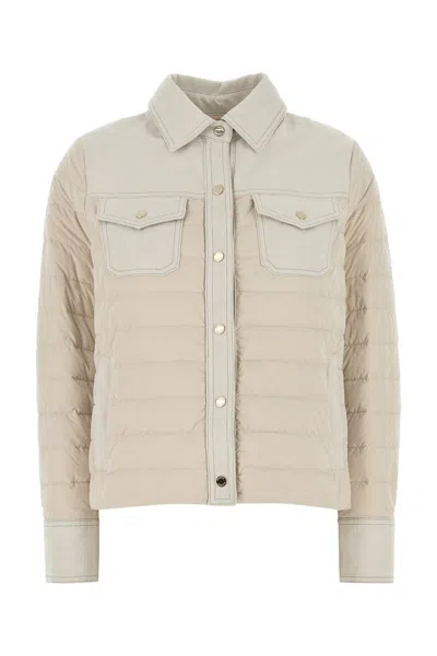 MOORER SAND NYLON BLEND ESPER DOWN JACKET