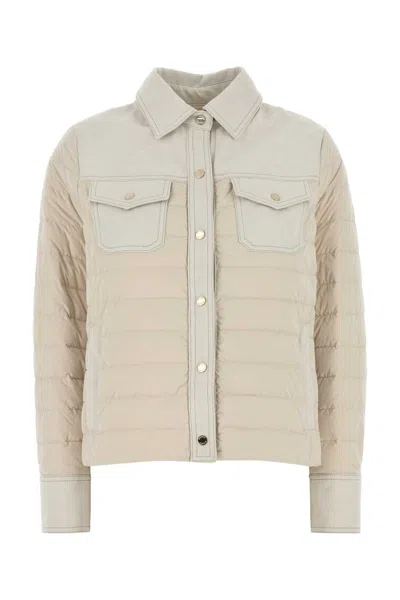 MOORER SAND NYLON BLEND ESPER DOWN JACKET