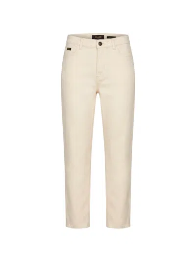 Moorer Sansa Logo-patch Straight-leg Jeans In Neutral
