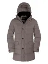 Moorer Saturno Hooded Padded Coat In Gray