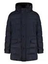 Moorer Saturno-stp Padded Coat In Blue