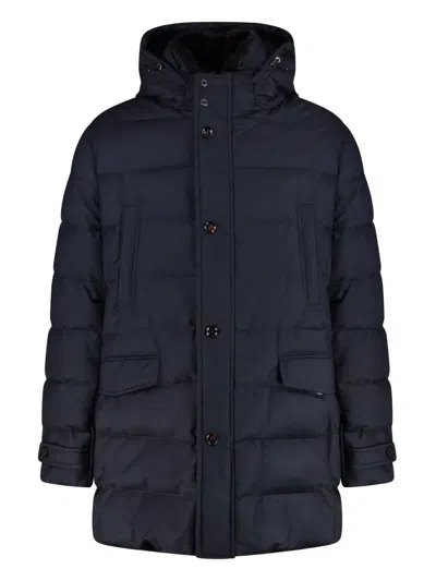 Moorer Saturno-stp Padded Coat In Blue