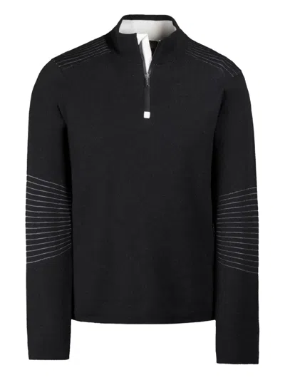 Moorer Sciores Pullover Mit Kurzem Reissverschluss In Black