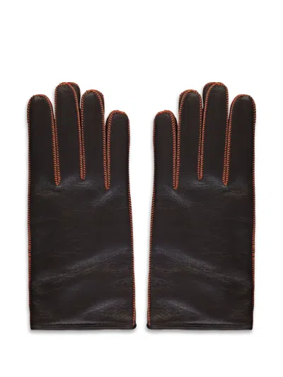 Moorer Seam Gloves In Brown