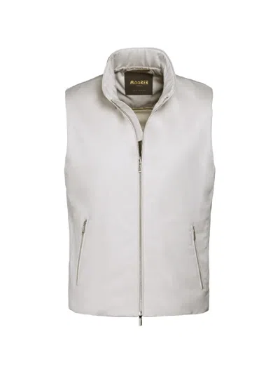 Moorer Senio-si Zip-fastening Zip-pocket Gilet In White