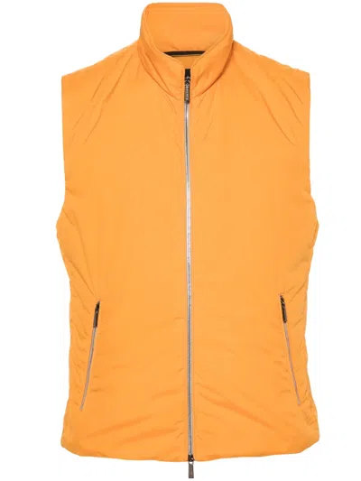 Moorer Senio-skt Padded Gilet In Orange