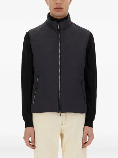 Moorer Senio-skt Zip-up Gilet In Blue