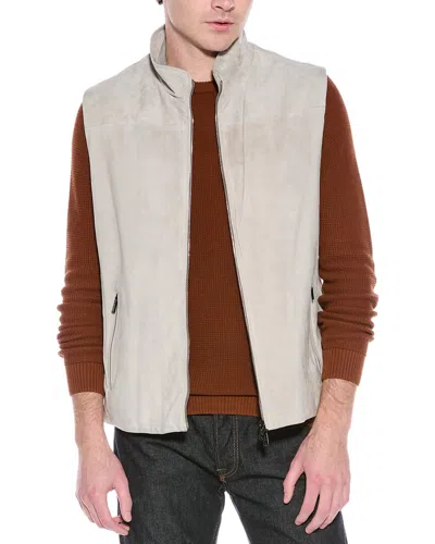 Moorer Senior Suede Vest In Neutral