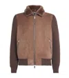 Moorer Shearling-down Campiglio Bomber Jacket In Gray