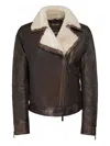 Moorer Shearling-leather Jacket In Brown