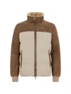 Moorer Shearling Panelled Bomber Jacket In White