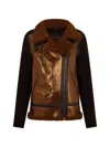 Moorer Shearling Ribbed Jacket In Multi