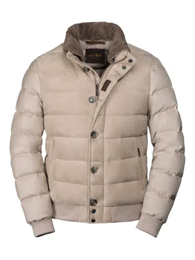 Moorer Sheepskin Padded Jacket In Neutral