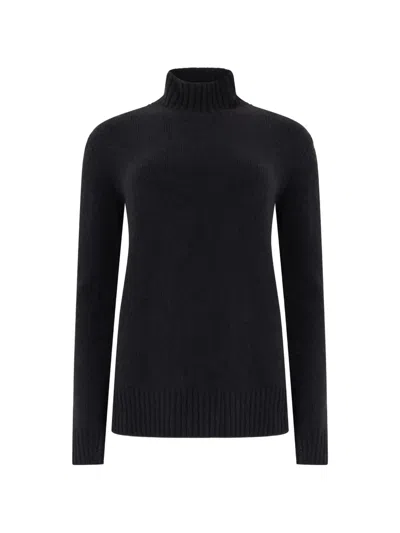 Moorer Shireus High-neck Knitted Sweater In Black