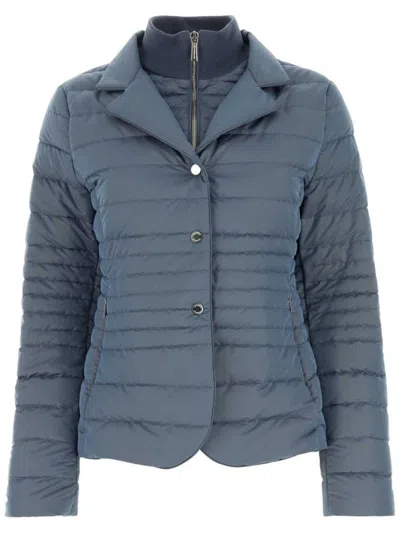 Moorer Air Force Blue Nylon Shirley Down Jacket