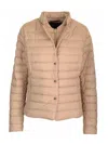 Moorer Short Down Jacket Coats Brown In Brown