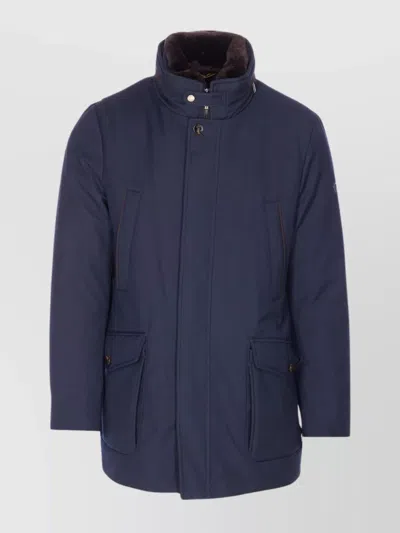 MOORER SHORT JACKET FEATURING HIGH COLLAR AND POCKETS