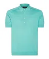 Moorer Collar Polo Shirt Ribbed Cuffs Hem In Green