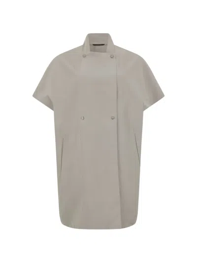 Moorer Short-sleeves Overcoat In Gray