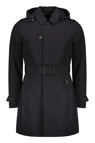 Moorer Short Trench Coat In Blue