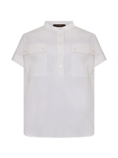 Moorer Short-sleeve Blouse In Blue