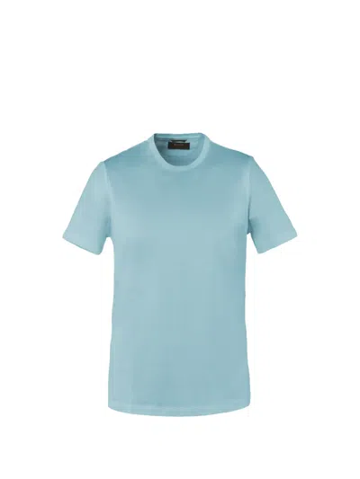 Moorer Short-sleeve Sweater In Blue