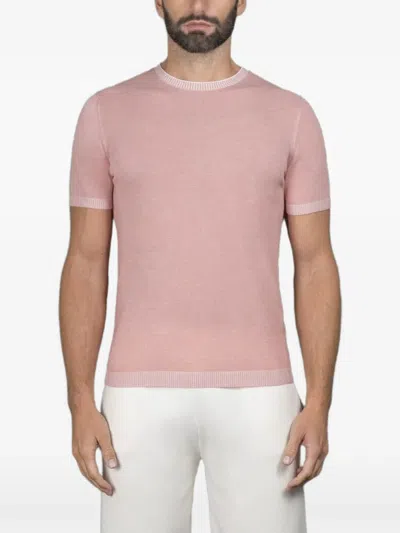 Moorer Short-sleeve Sweater In Pink