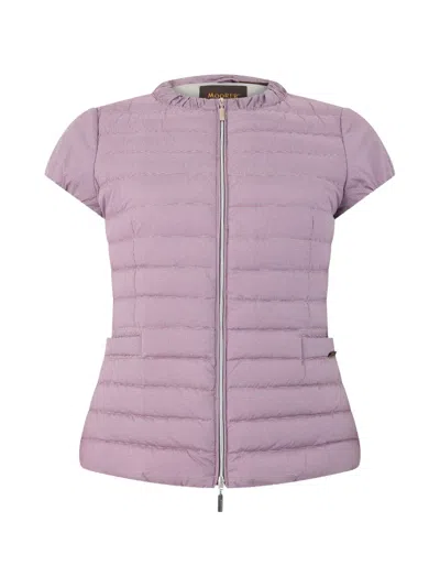Moorer Short-sleeved Puffer Jacket In Purple
