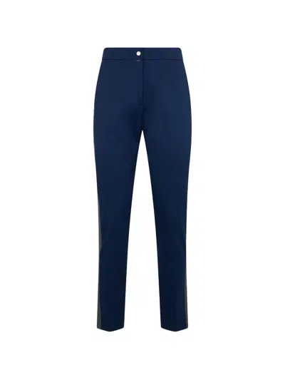 Moorer Side-stripe Tailored Trousers In Blue