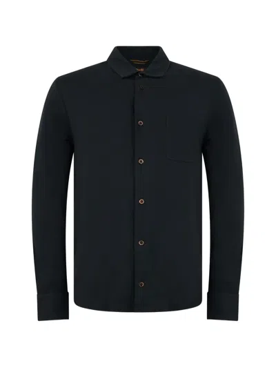 Moorer Siena Long-sleeve Pocket Shirt In Black