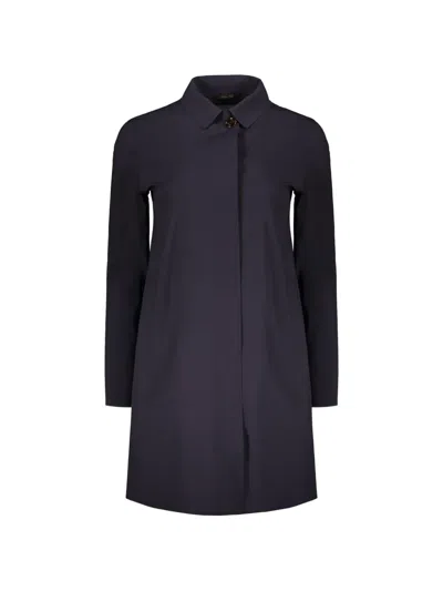 Moorer Silene Logo-button Coat In Blue