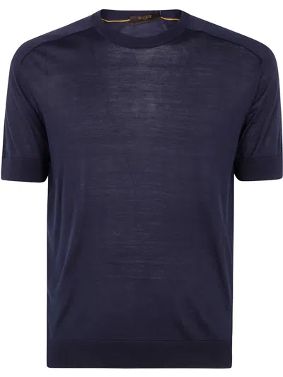 Moorer Silk T-shirt In Blue