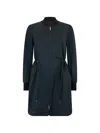 Moorer Single-breasted Drawstring Coat In Blue