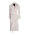 Moorer Single-breasted Long-sleeved Trench Coat In White