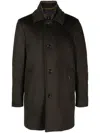 Moorer Single-breasted Peaked Coat In Brown