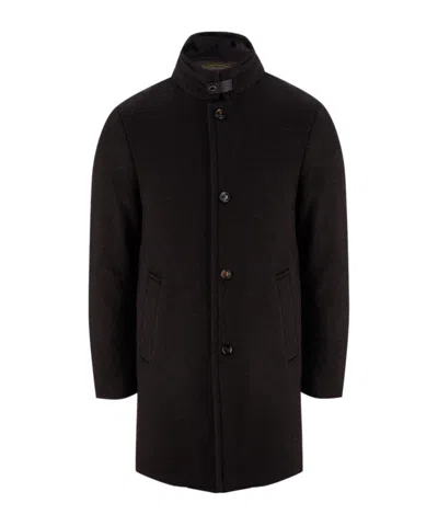 Moorer Single-breasted Wool Coat In Black