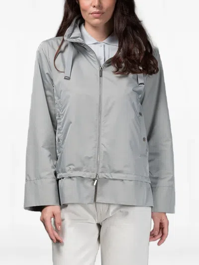 Moorer Sinia-wk Hooded Polyester Windbreaker In Blue