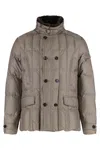 Moorer Siro Zip And Button Fastening Down Jacket In Brown