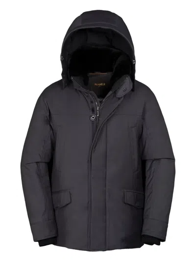 Moorer Sisto-pum Hooded Jacket In Black