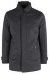 Moorer Skt Arms Jacket With Concealed Hood In Blue
